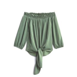 XS Lonta Off The Shoulder Tie Front Blouse